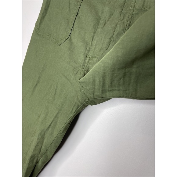 Maeve Anthropologie The Colette Green Viscose Linen Pant Sz 26 - Picture 5 of 10